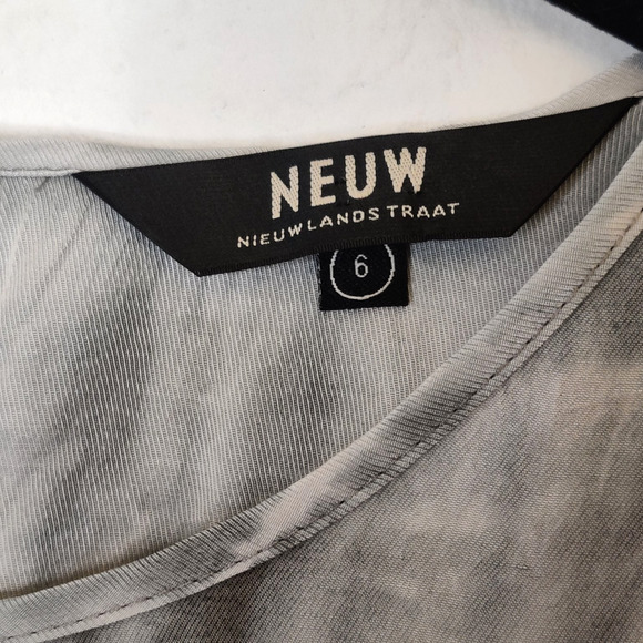 NEUW Maxi Dress Size 6 Gray Shibori Tie Dye Sleeveless Cut Out Pleated Festival - Picture 3 of 16